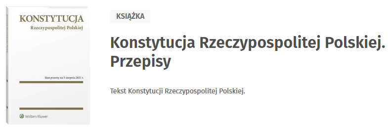 Konstytucja Rzeczypospolitej Polskiej. Przepisy