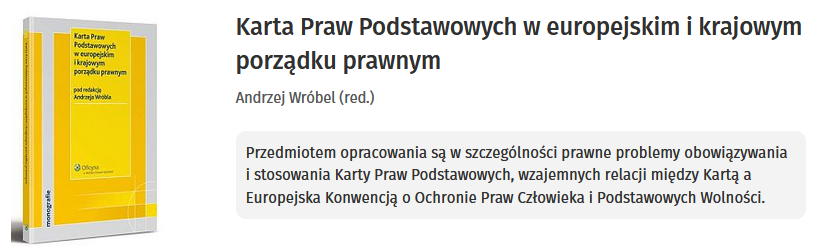 Karta Praw Podstawowych w europejskim i krajowym porządku prawnym