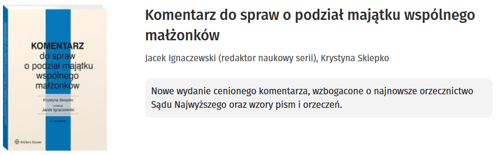 Komentarz do spraw o podział majątku wspólnego małżonków