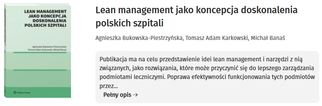 Lean management jako koncepcja doskonalenia polskich szpitali