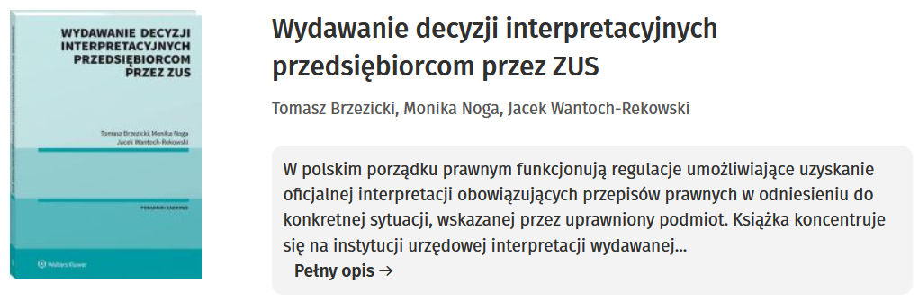 Wydawanie decyzji interpretacyjnych przedsiębiorcom przez ZUS