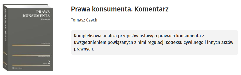 Prawa konsumenta. Komentarz