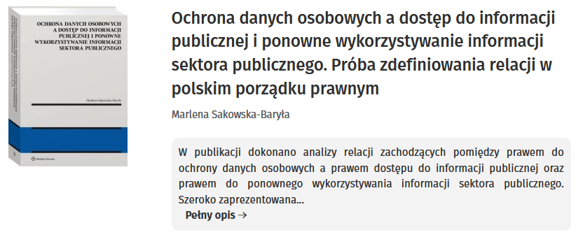 Ochrona danych osobowych a dostęp do informacji publicznej