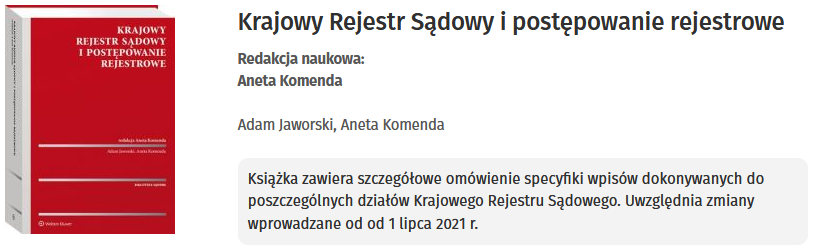 Krajowy Rejestr Sądowy i postępowanie rejestrowe