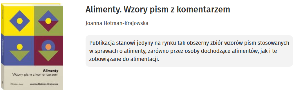 Alimenty. Wzory pism z komentarzem