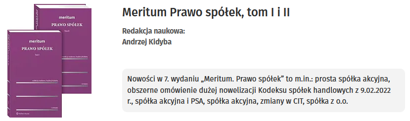 Meritum Prawo spółek, tom I i II