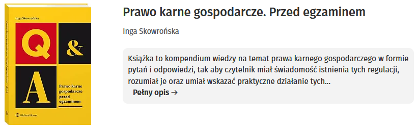 Prawo karne gospodarcze. Przed egzaminem