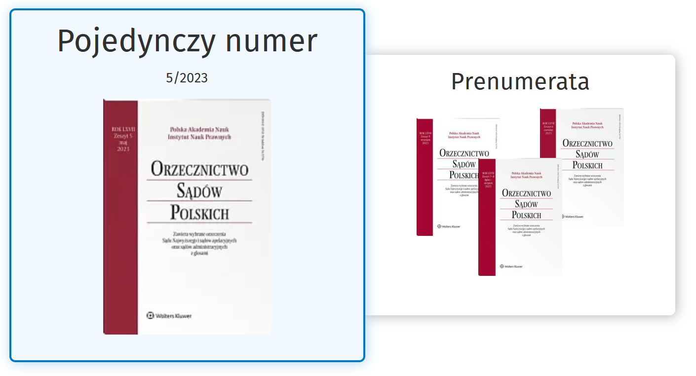 Orzecznictwo Sądów Polskich – 05/2023