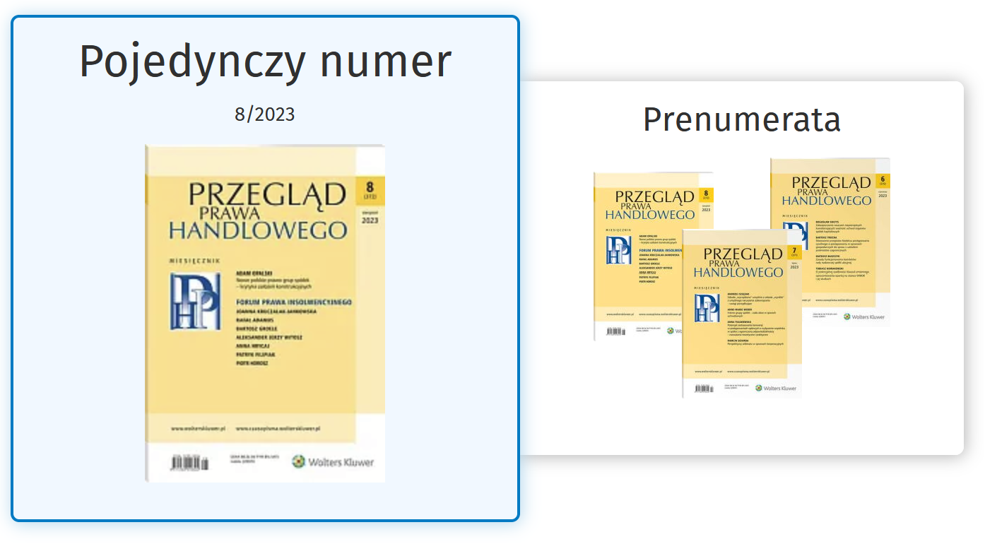 Przegląd Prawa Handlowego - Nr 08/2023