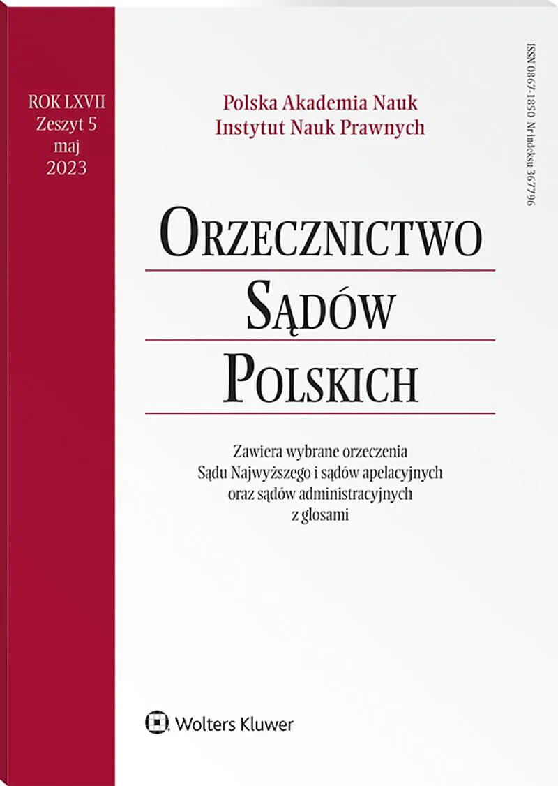 Orzecznictwo Sądów Polskich - Nr 5/2023