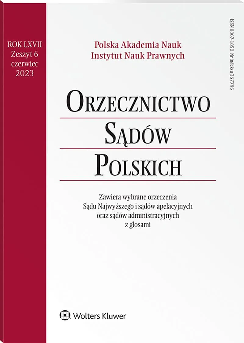 Orzecznictwo Sądów Polskich - Nr 6/2023