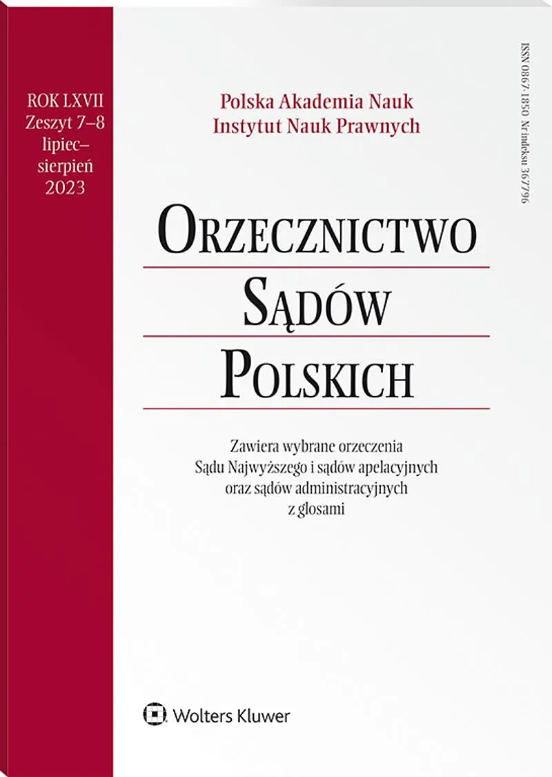 Orzecznictwo Sądów Polskich – 07-08/2023