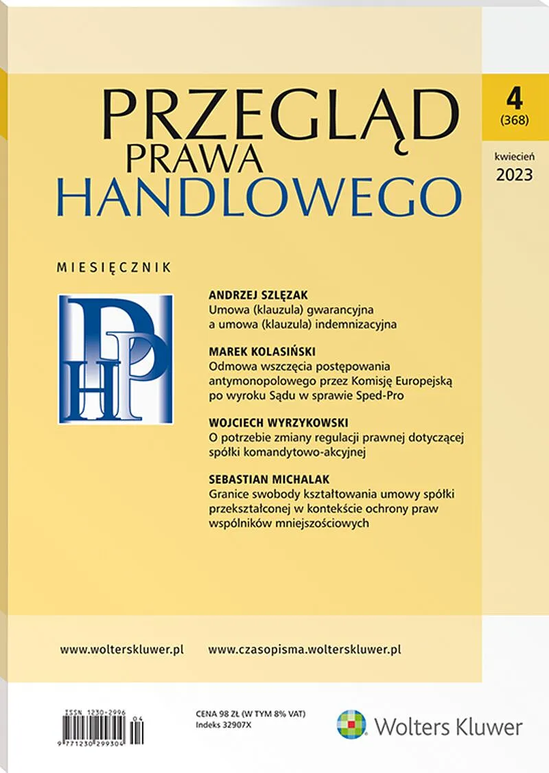 Przegląd Prawa Handlowego - Nr 4/2023