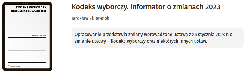 Kodeks wyborczy. Informator o zmianach 2023