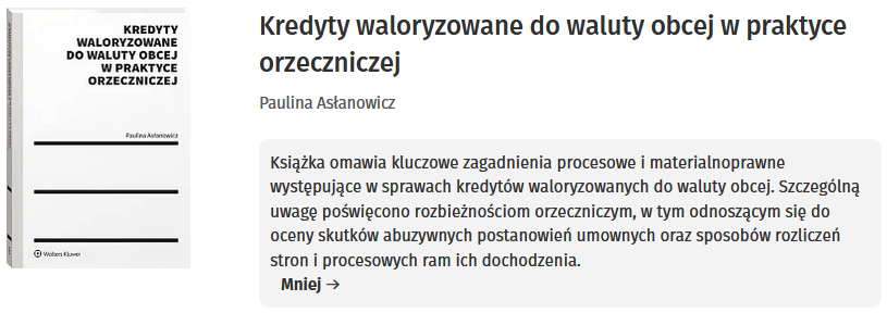 Kredyty waloryzowane do waluty obcej w praktyce orzeczniczej