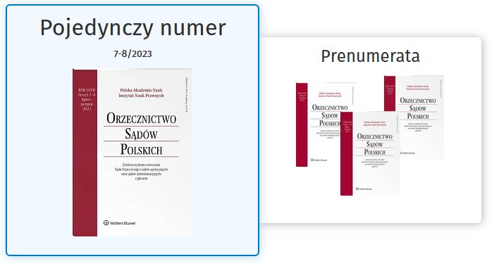 Orzecznictwo Sądów Polskich – 07-08/2023