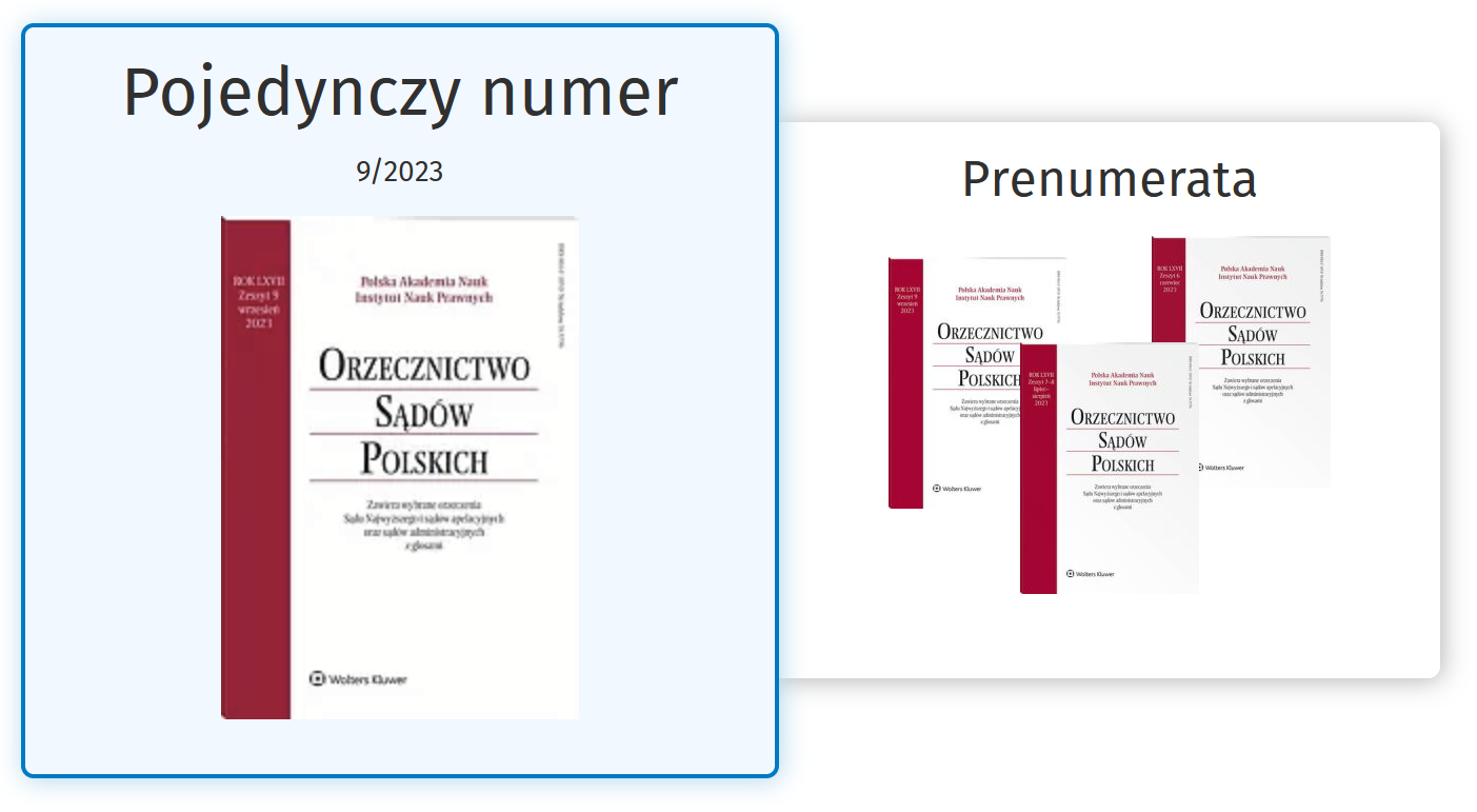 Orzecznictwo Sądów Polskich – 09/2023