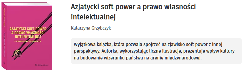 Azjatycki soft power a prawo własności intelektualnej