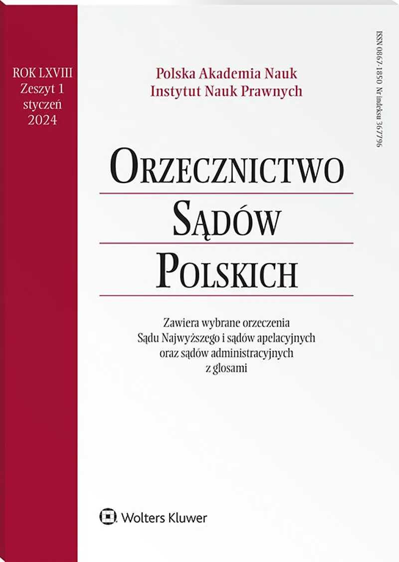 Orzecznictwo Sądów Polskich - nr 01/2024