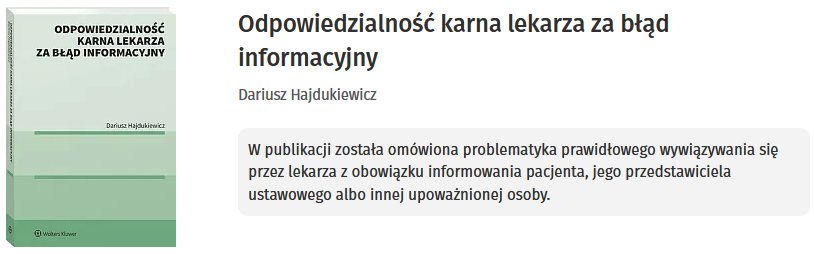 Odpowiedzialność karna lekarza za błąd informacyjny