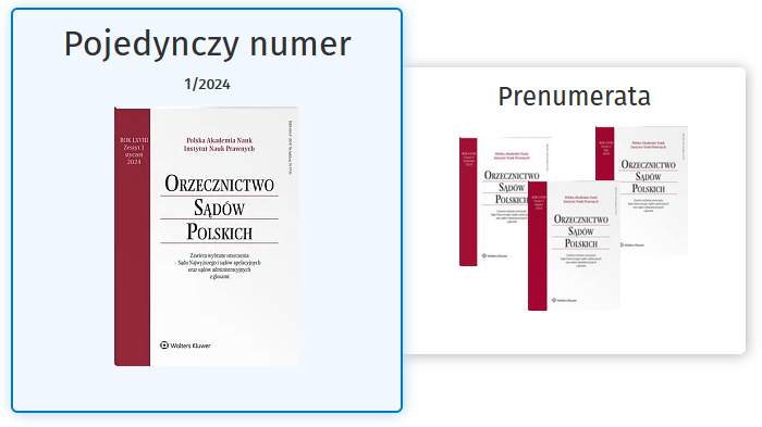 Orzecznictwo Sądów Polskich – 01/2024