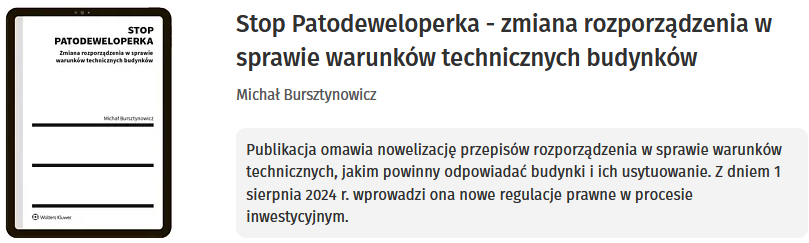 Stop Patodeweloperka - zmiana rozporządzenia w sprawie warunków technicznych budynków