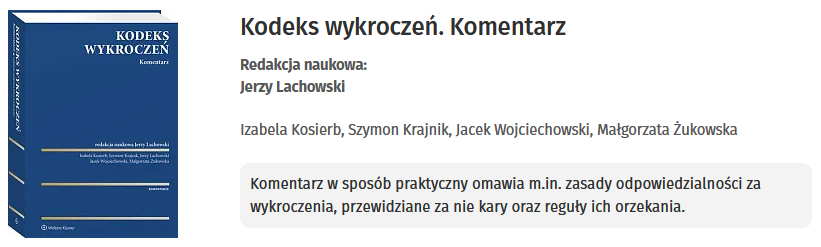 Kodeks wykroczeń. Komentarz