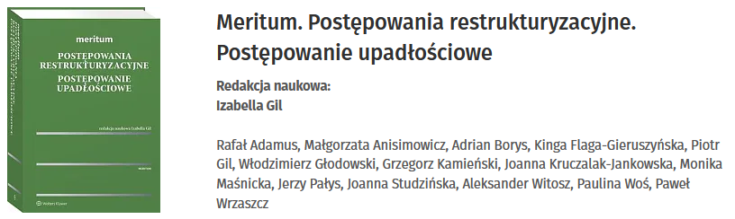 Meritum. Postępowania restrukturyzacyjne. Postępowanie upadłościowe