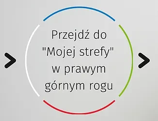 Przejdź do "Mojej strefy" w prawym górnym rogu